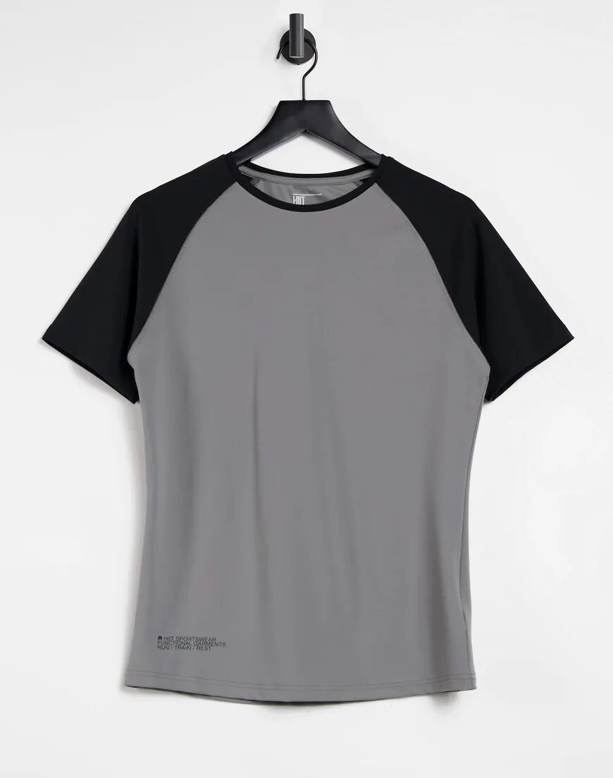 HIIT Yoga raglan t-shirt in charcoal grey  Grey