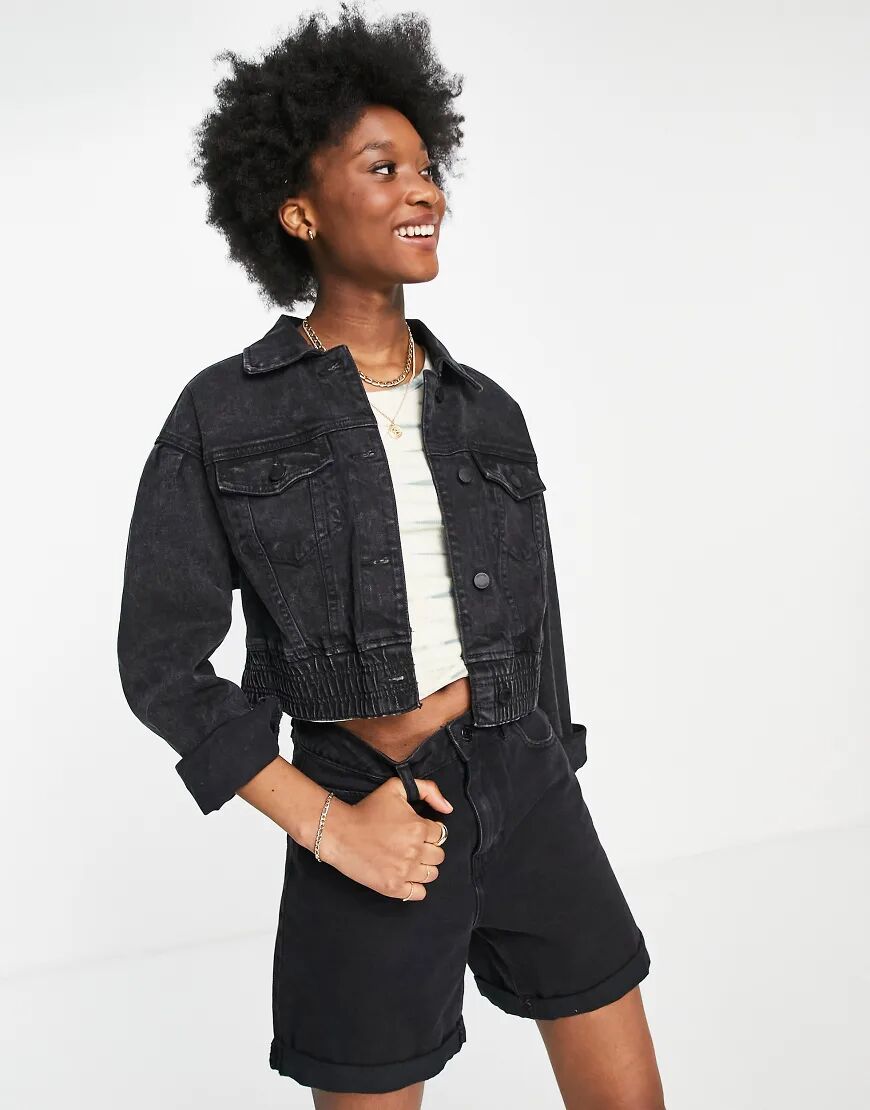 Hollister denim jacket in black  Black