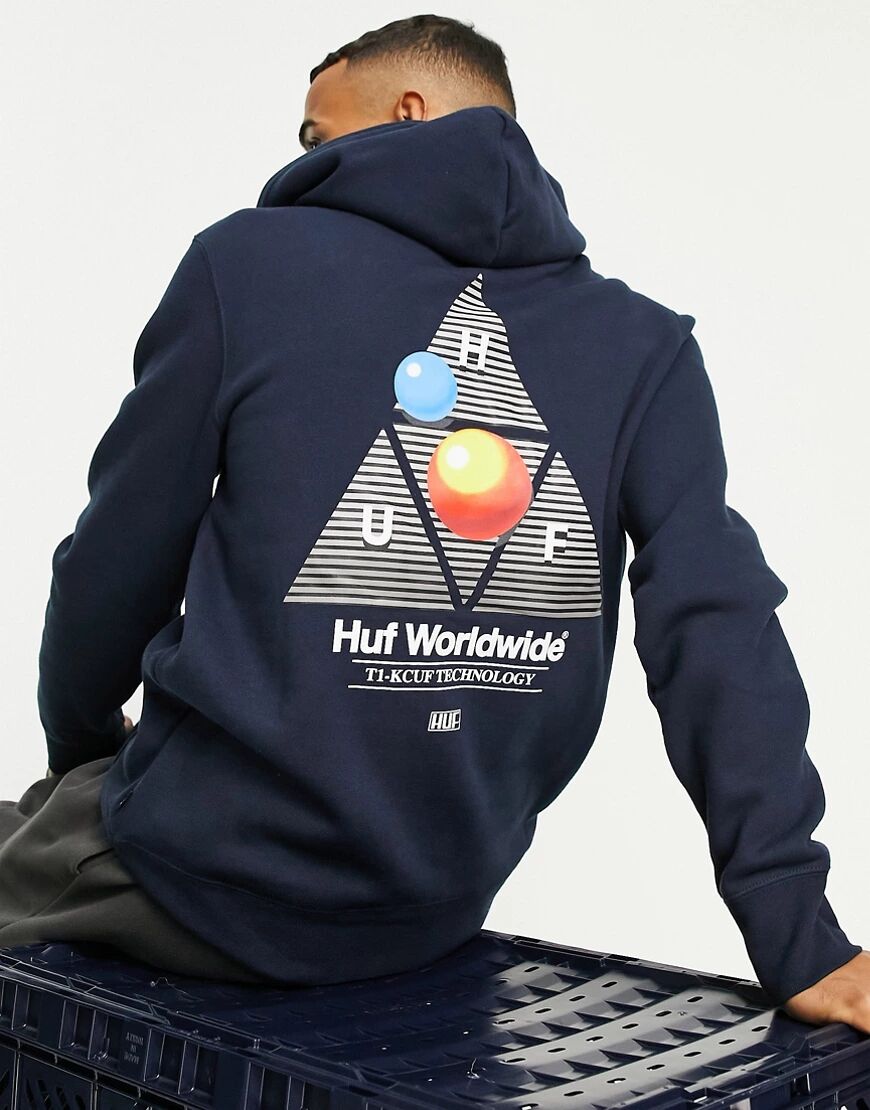 HUF video format tt hoodie in navy  Navy