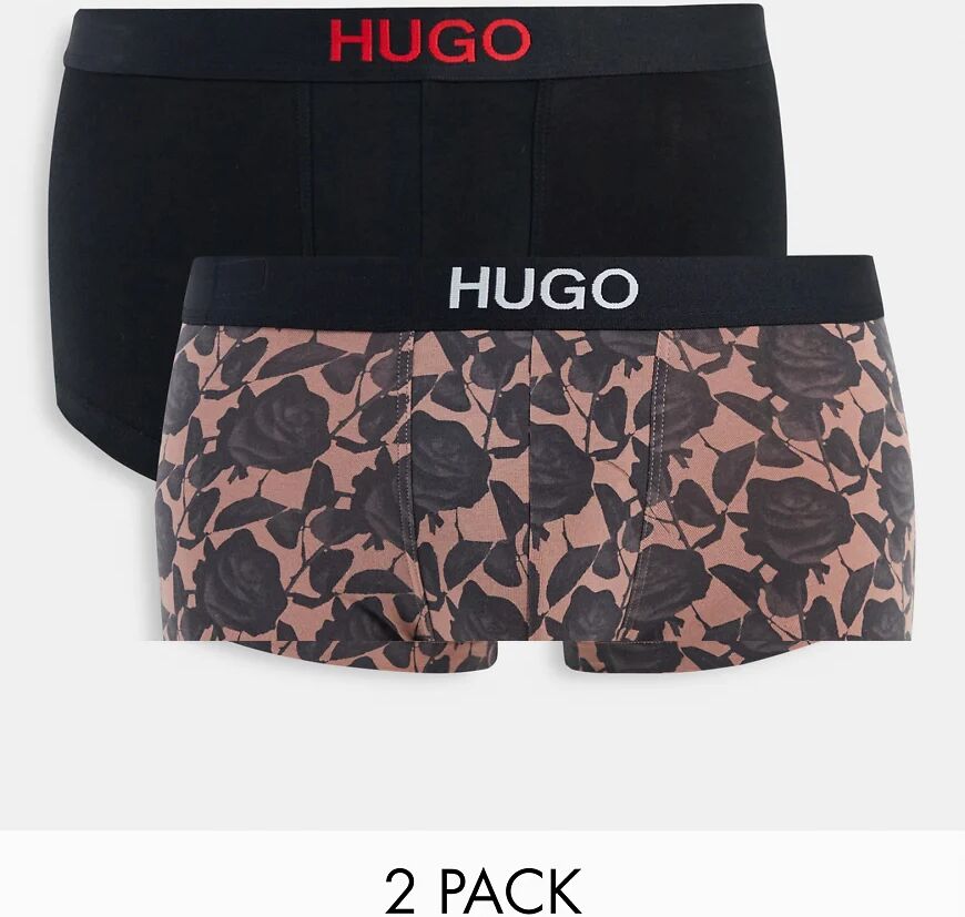 HUGO Bodywear HUGO Brother 2 pack trunks in all over floral/ black-Multi  Multi