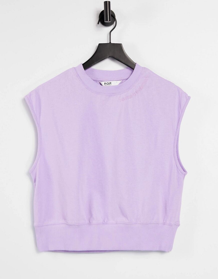 Hunkemoller POP eco lounge crop t-shirt in lilac-Purple  Purple