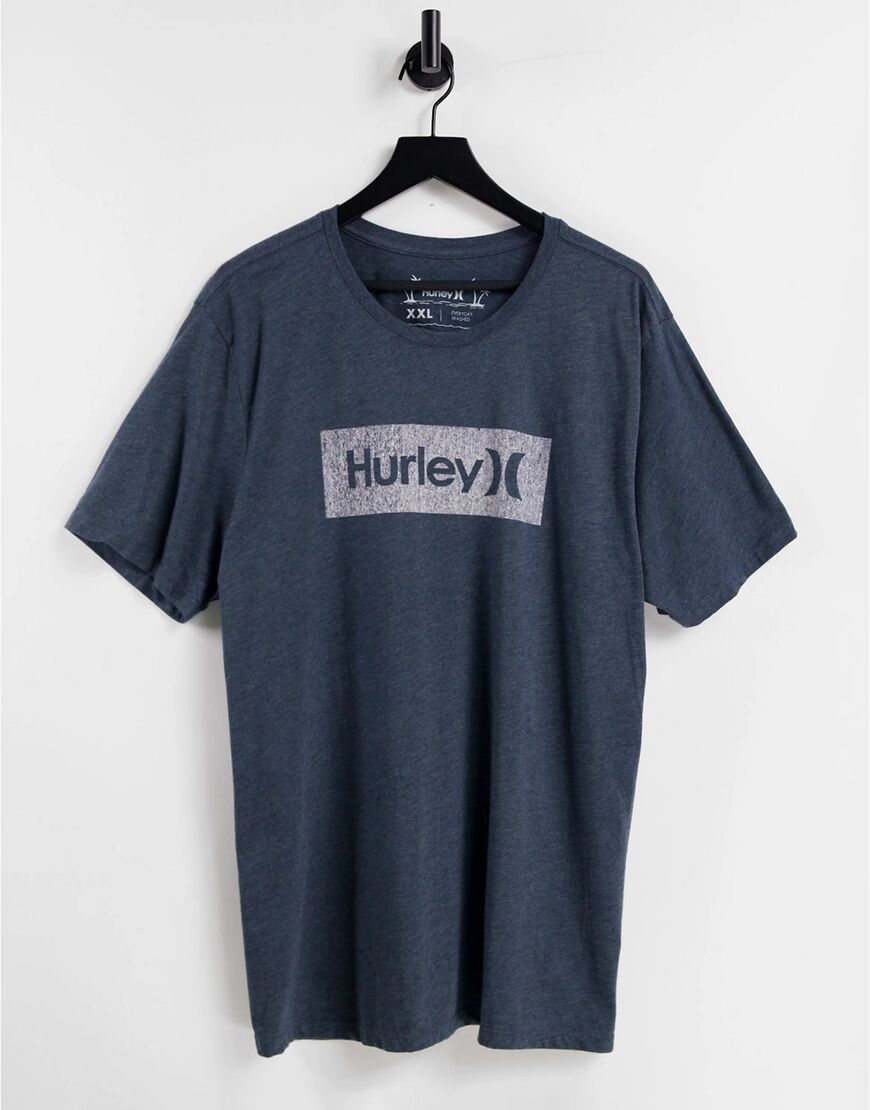 Hurley One and Only boxed t-shirt in navy-Black  Black