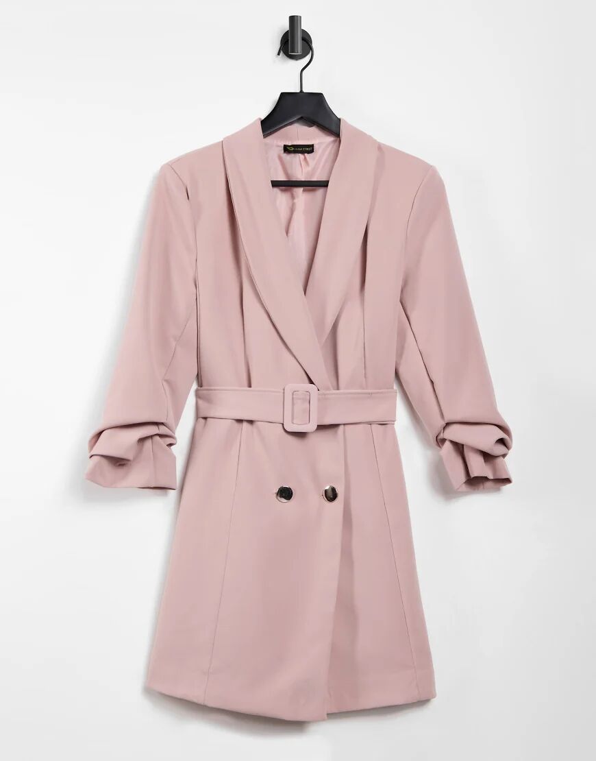 I Saw It First double button belted blazer dress in pink  Pink