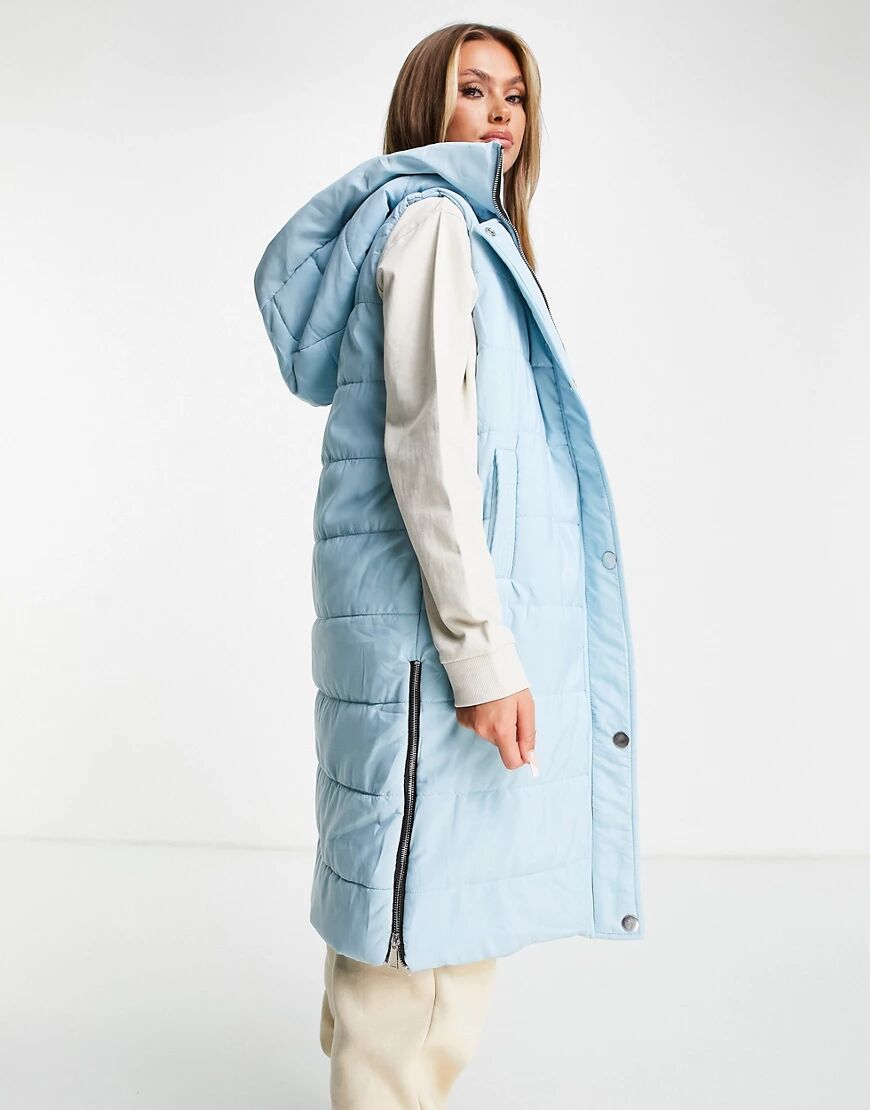 I Saw it First hooded padded gilet in light blue  Blue