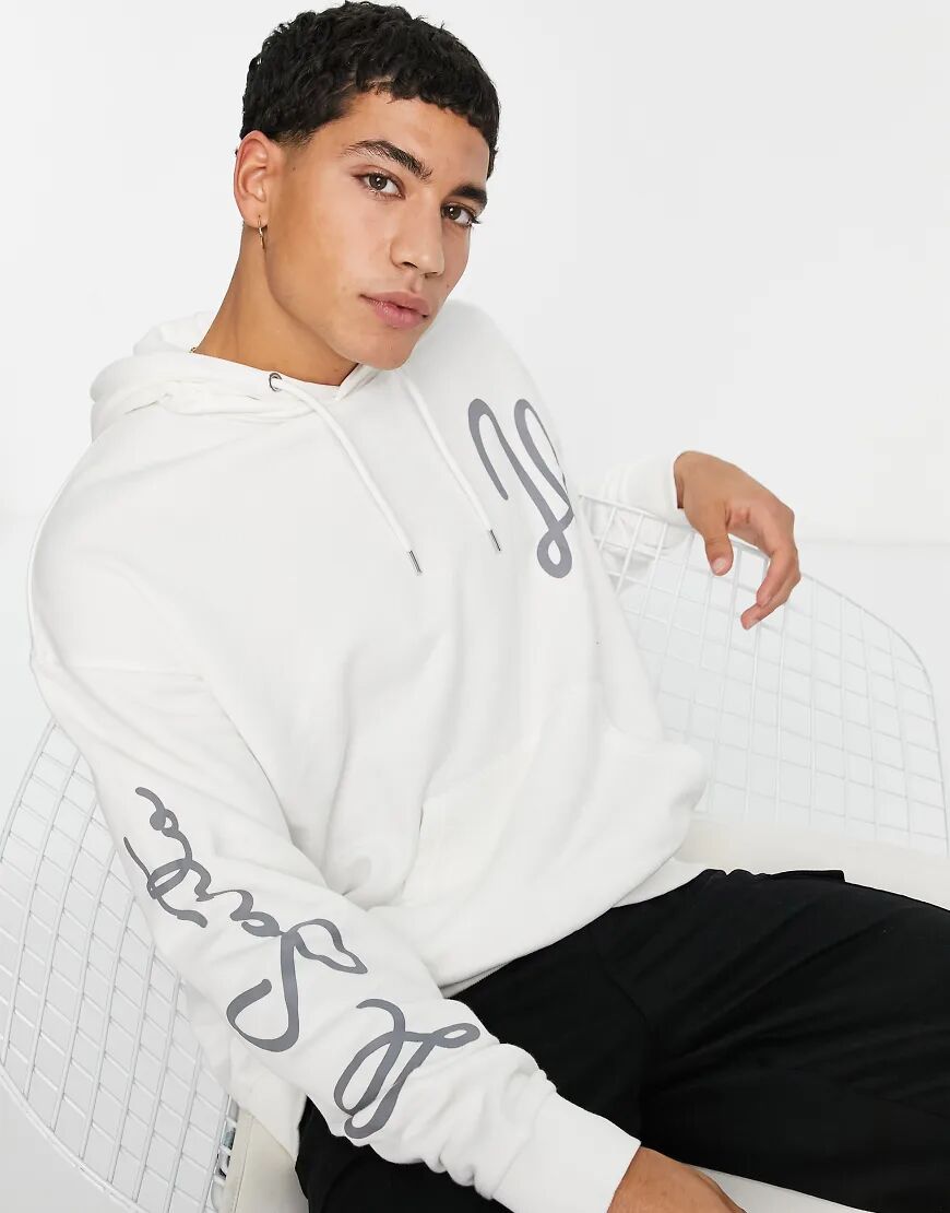 Il Sarto logo print hoodie in black-White  White