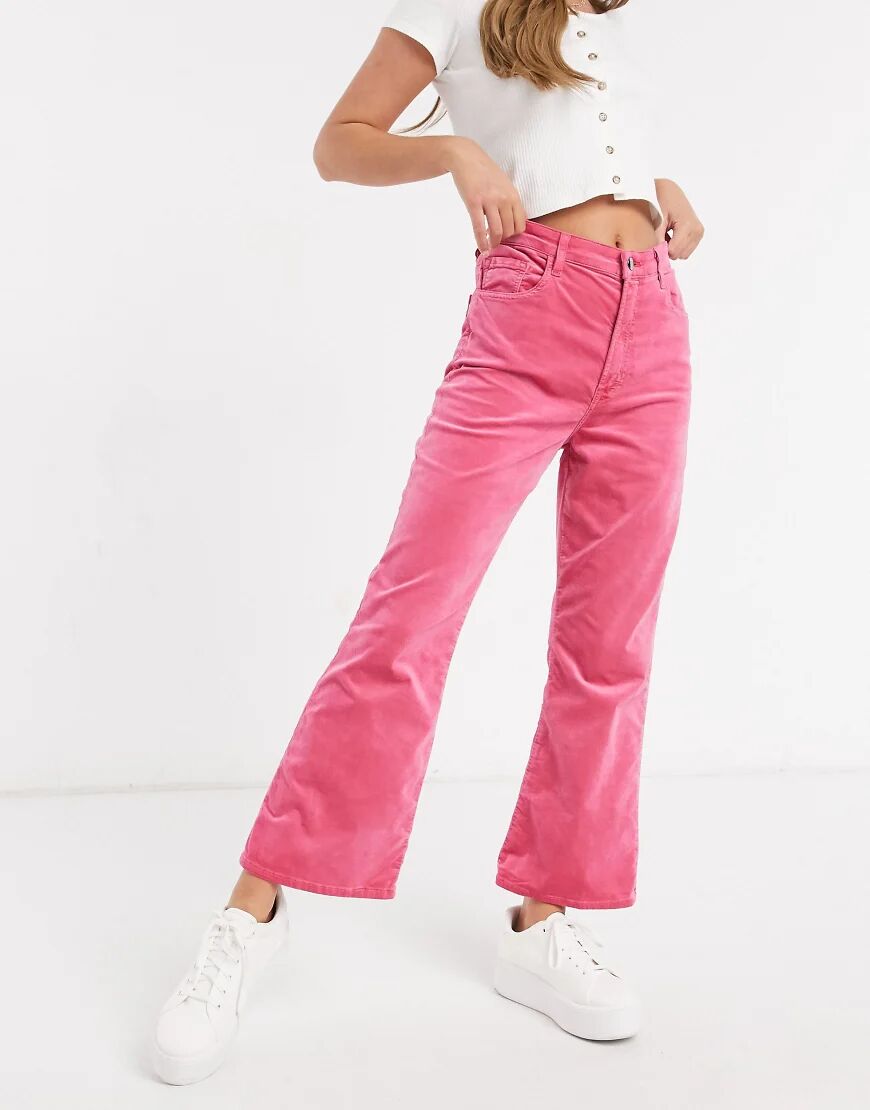 J Brand Julia High Rise Flared Jean in Rose Petal Pink  Pink