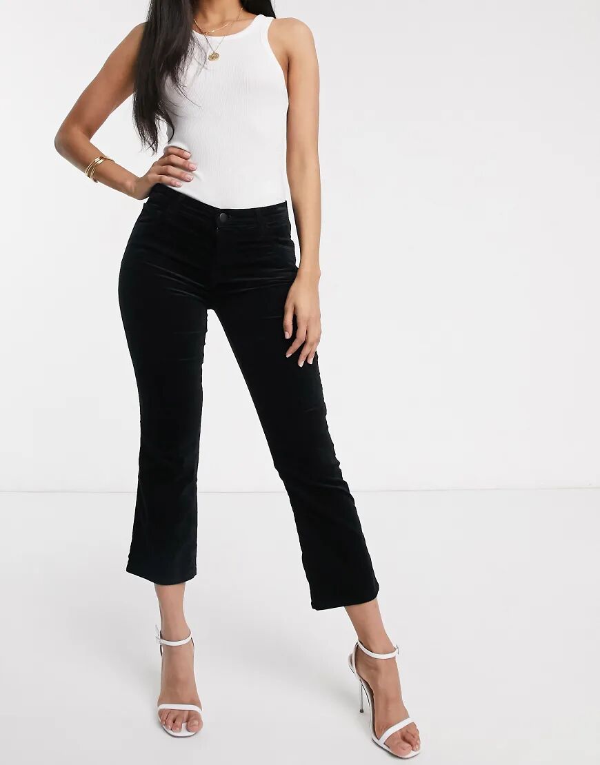 J Brand Selena mid rise crop boot jeans-Black  Black