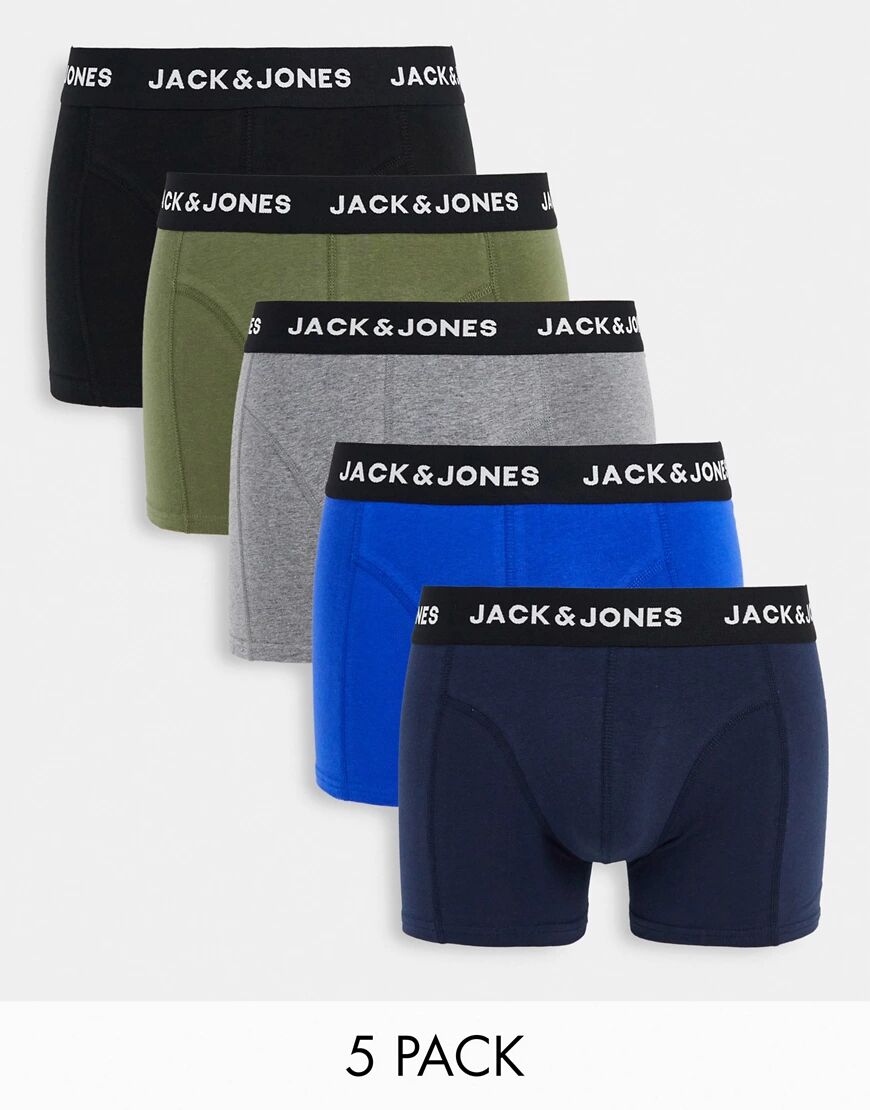 Jack & Jones 5 pack trunks in multi  Multi