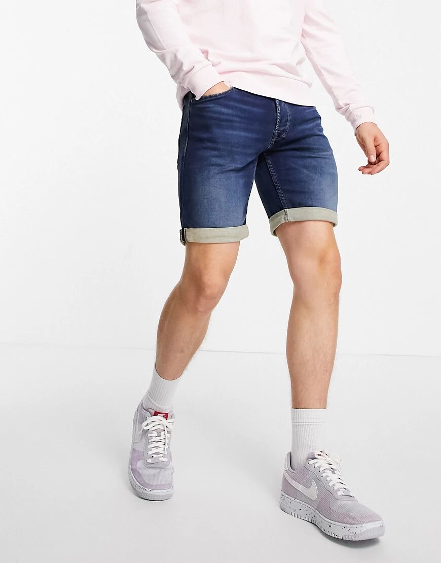 Jack & Jones denim shorts in dark blue  Blue