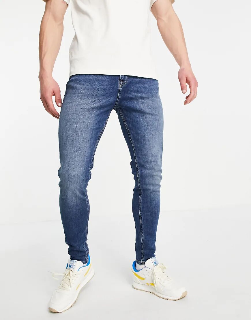 Jack & Jones Intelligence Pete carrot fit jeans in dark blue  Blue