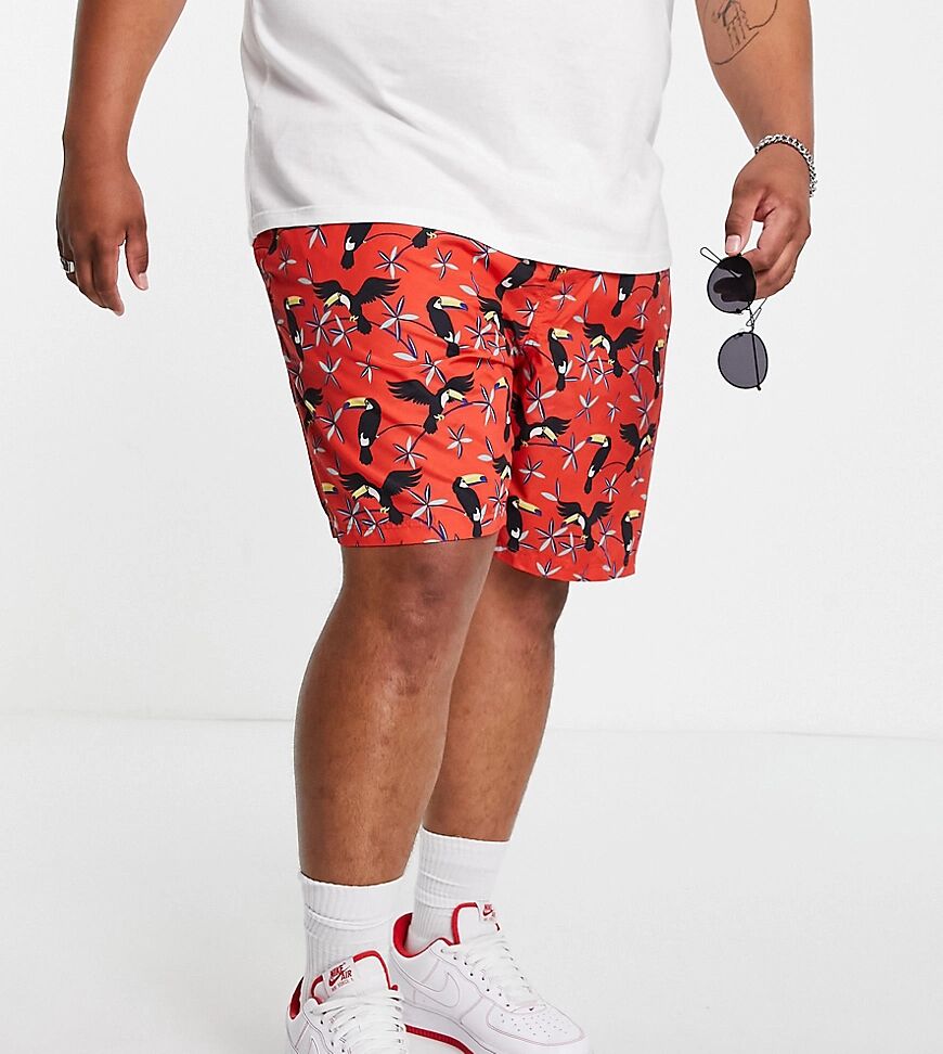 Jack & Jones Plus swimming shorts in coral-Pink  Pink