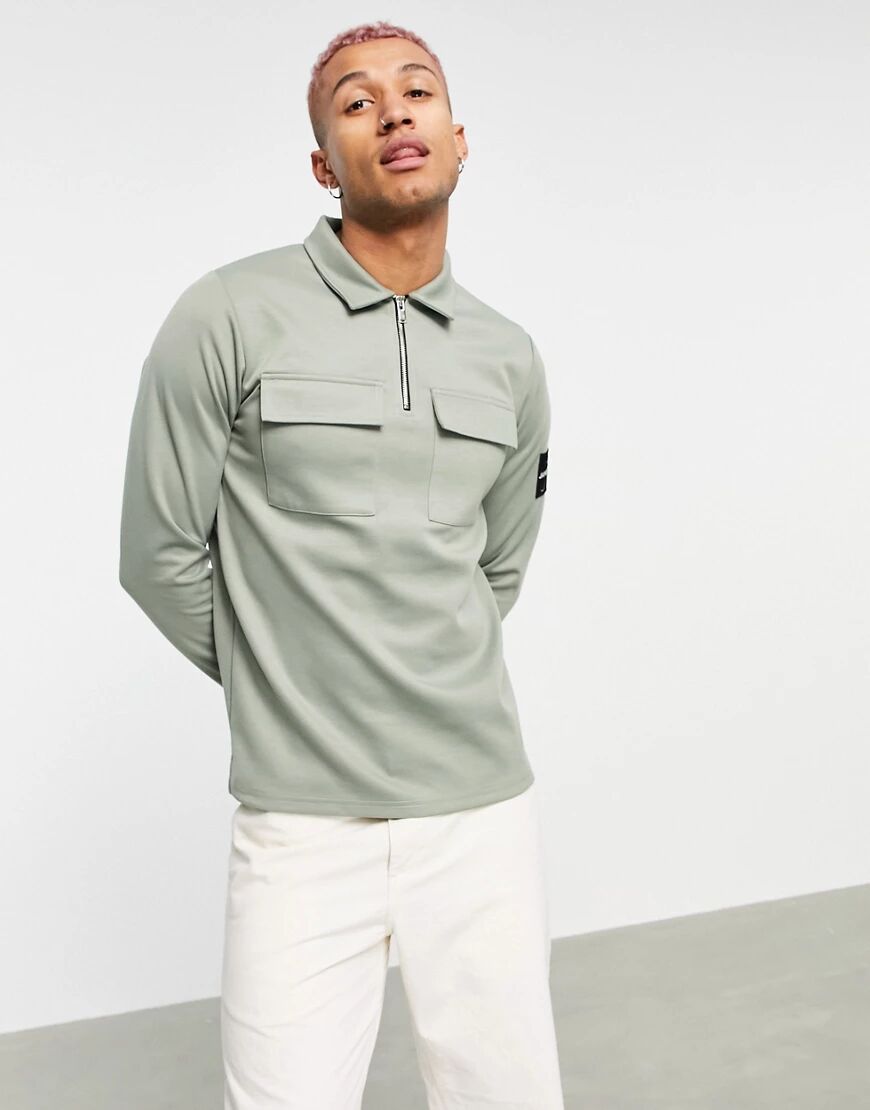 Jameson Carter matthews pocket polo in sage green  Green