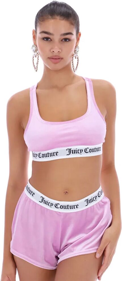 Juicy Couture velvet bralette co-ord with racer back in pink  Pink