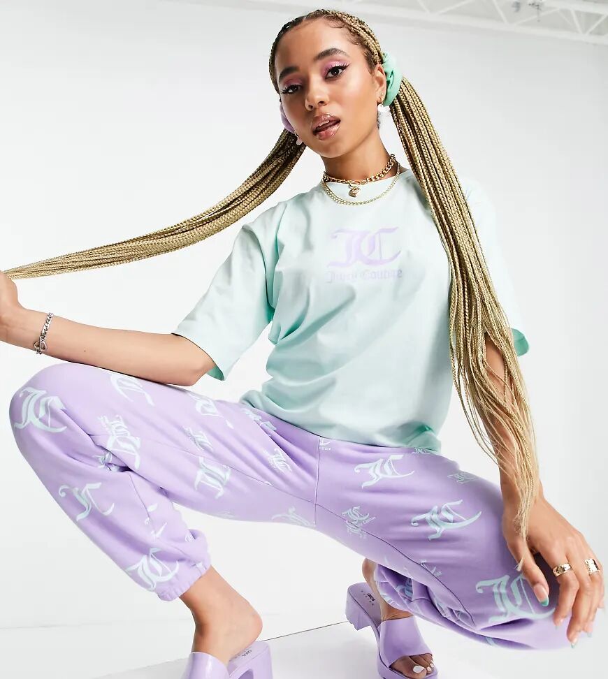 Juicy Couture X ASOS oversized tee with logo in mint green  Green