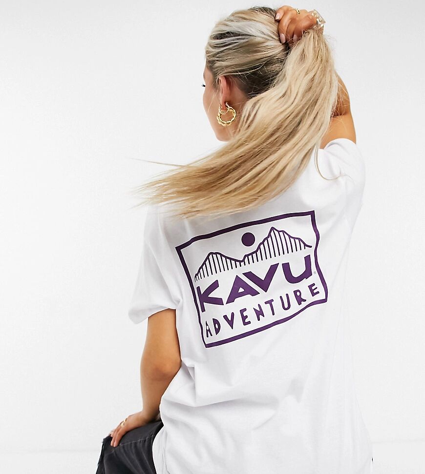 Kavu Adventure back print t-shirt in white Exclusive at ASOS  White