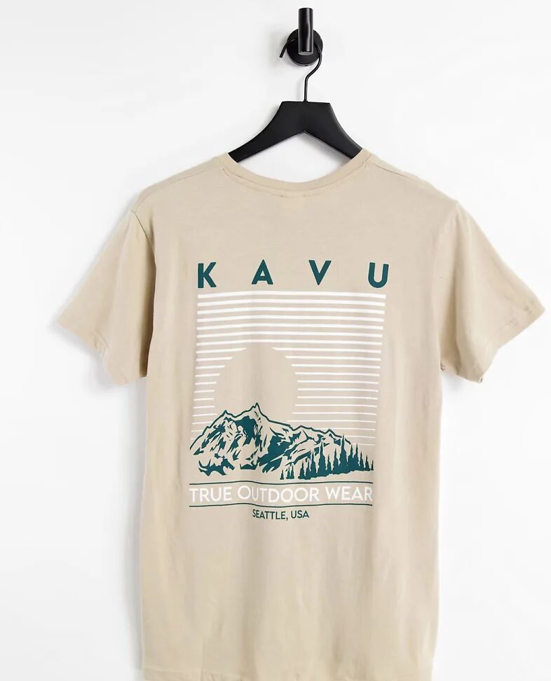 Kavu Landscape back print t-shirt in beige Exclusive at ASOS-Neutral  Neutral