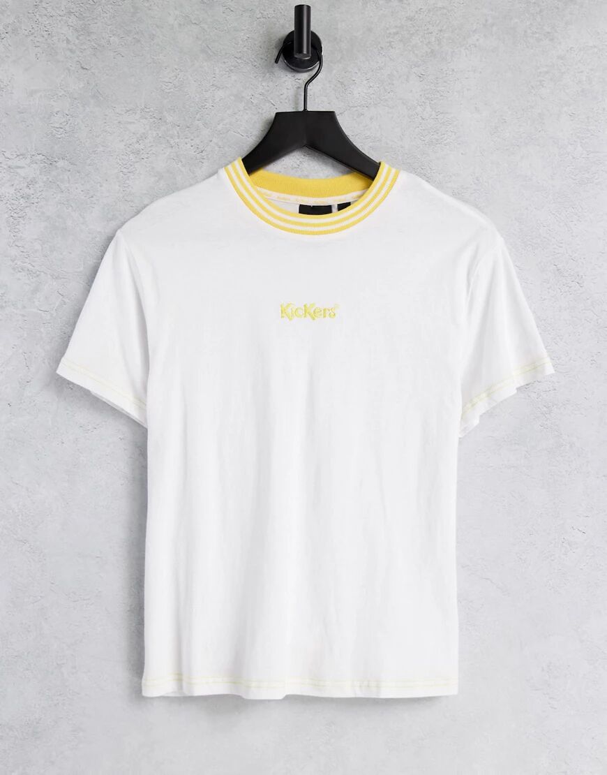 Kickers relaxed t-shirt with pastel embroidery logo-White  White
