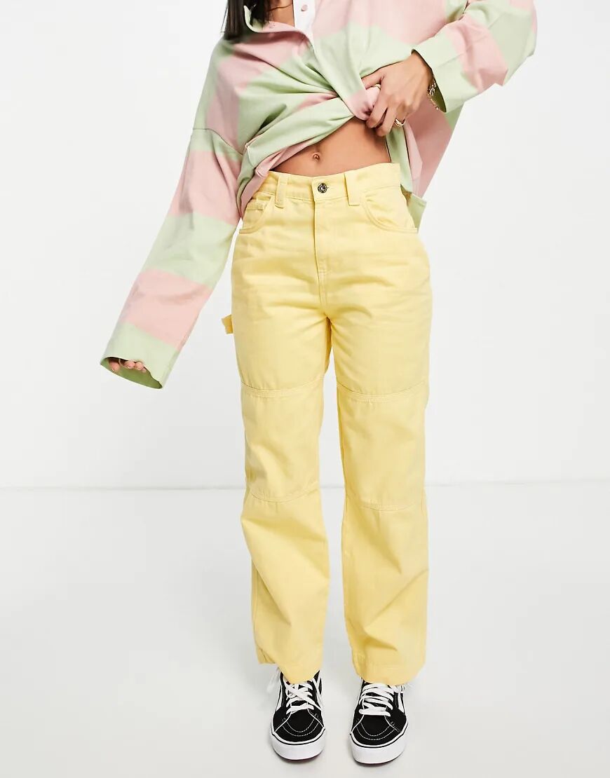 Kickers utility trouser with pocket logo-Yellow  Yellow