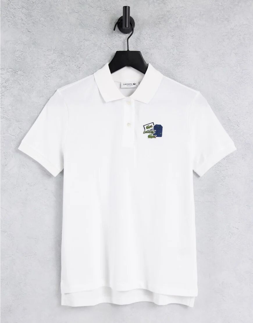 Lacoste logo detail polo shirt in white  White