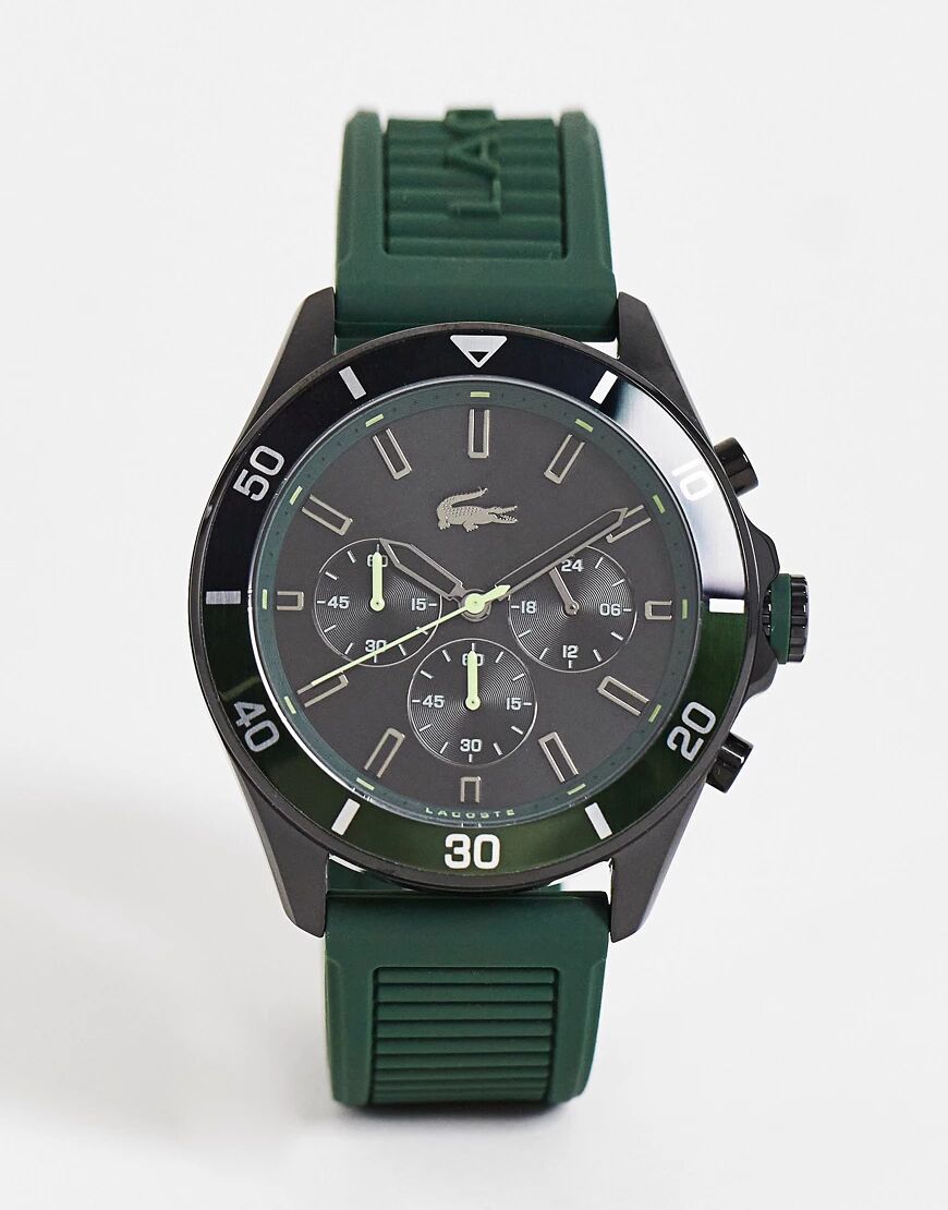 Lacoste mens chronograph silicone watch in green 2011153  Green