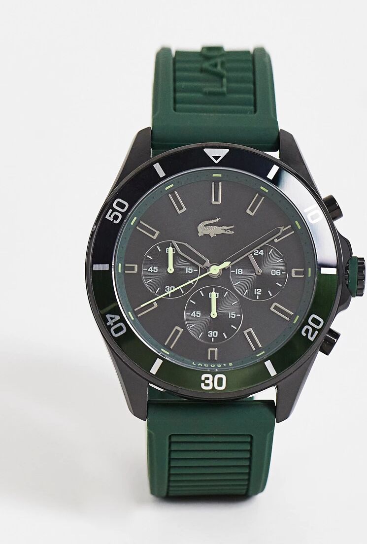 Lacoste mens chronograph silicone watch in green 2011153  Green