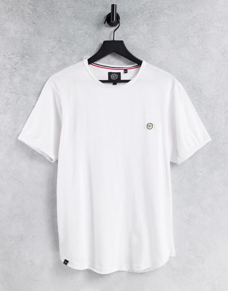 Le Breve longline raw edge t-shirt in white  White