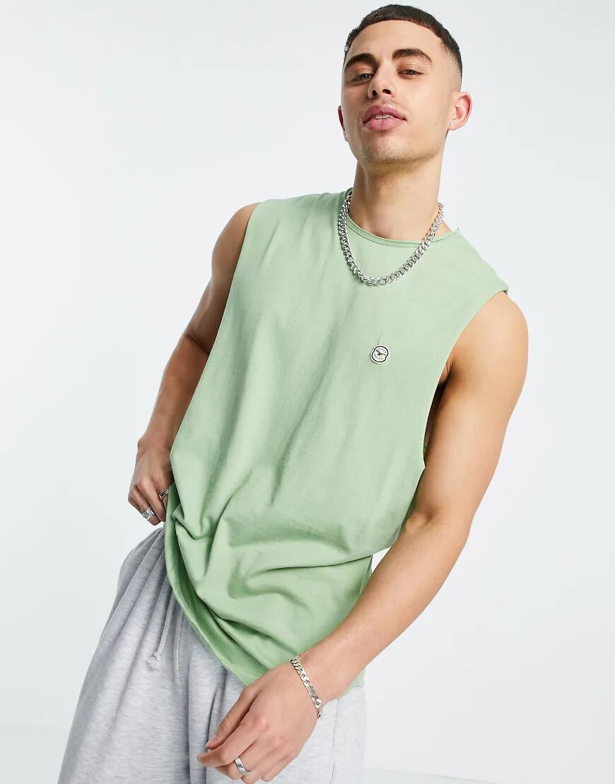 Le Breve sleeveless vest in dark mint-Green  Green