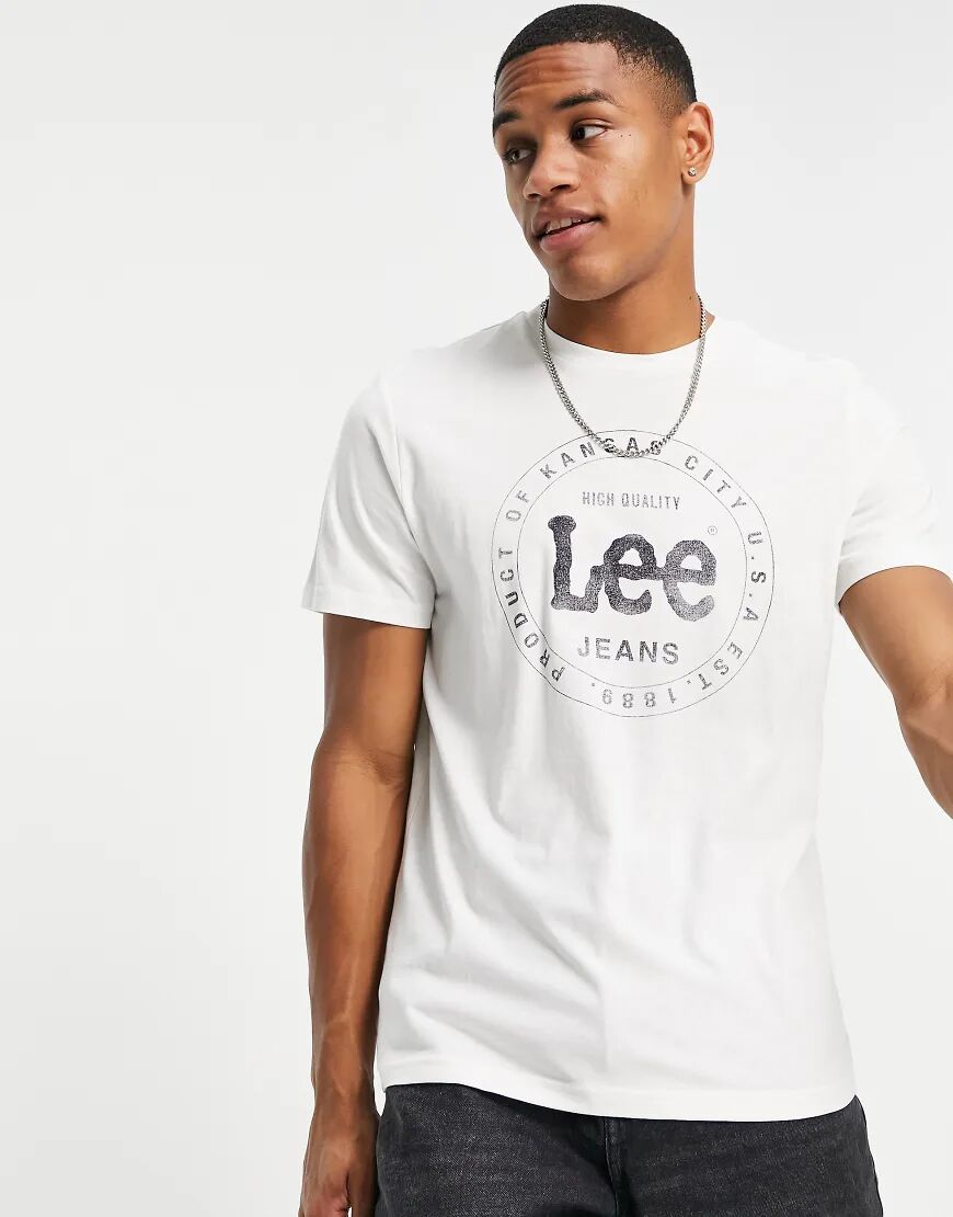 Lee circle crew neck t-shirt-White  White