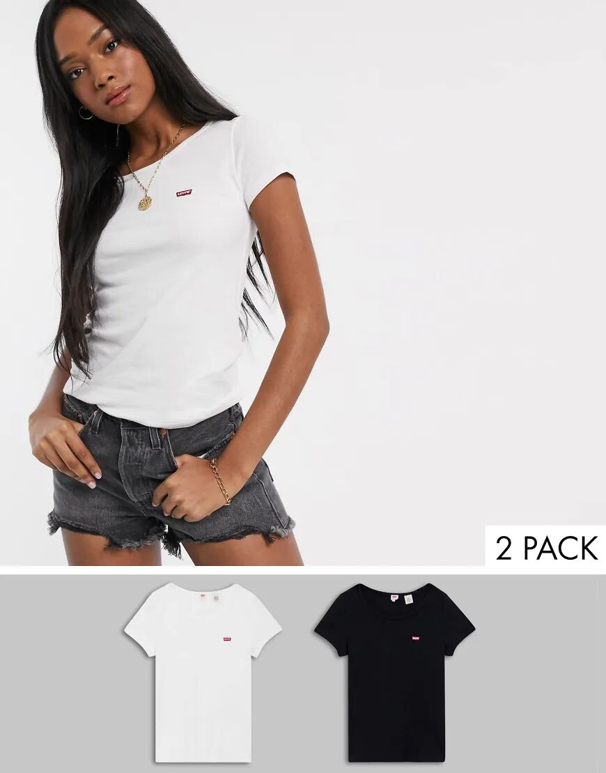 Levis Levi's 2 pack t-shirt in black & white-Multi  Multi