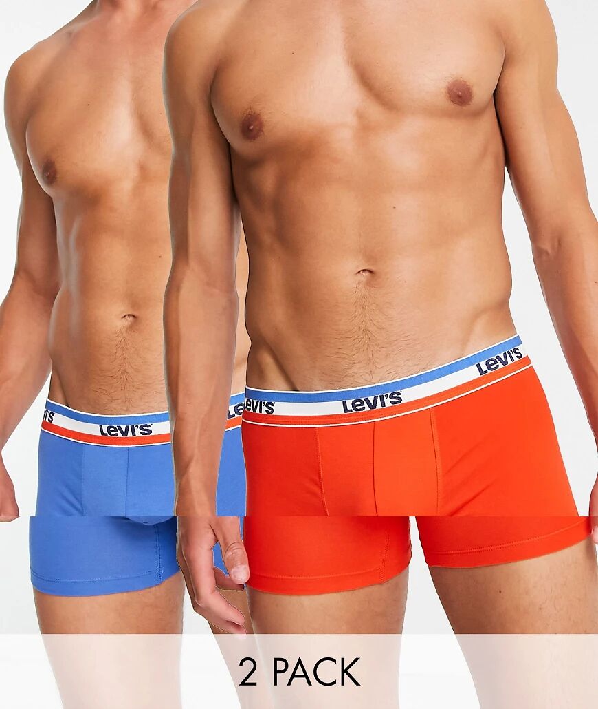 Levis Levi's Sportswear 2 pack logo boxer briefs in red and blue  Red