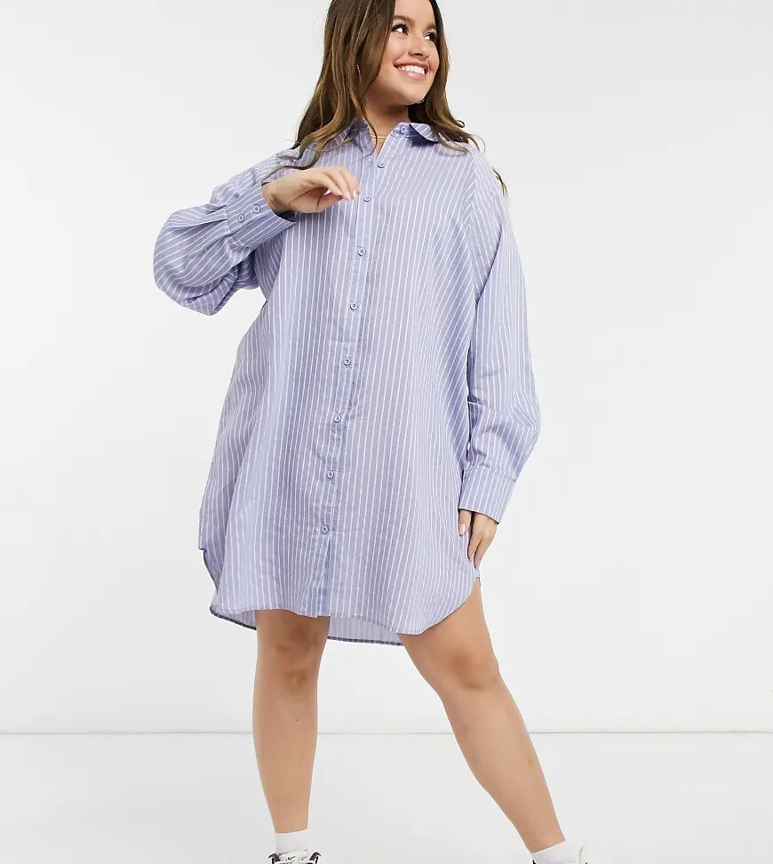 Lola May Curve shirt dress in blue stripe  Blue