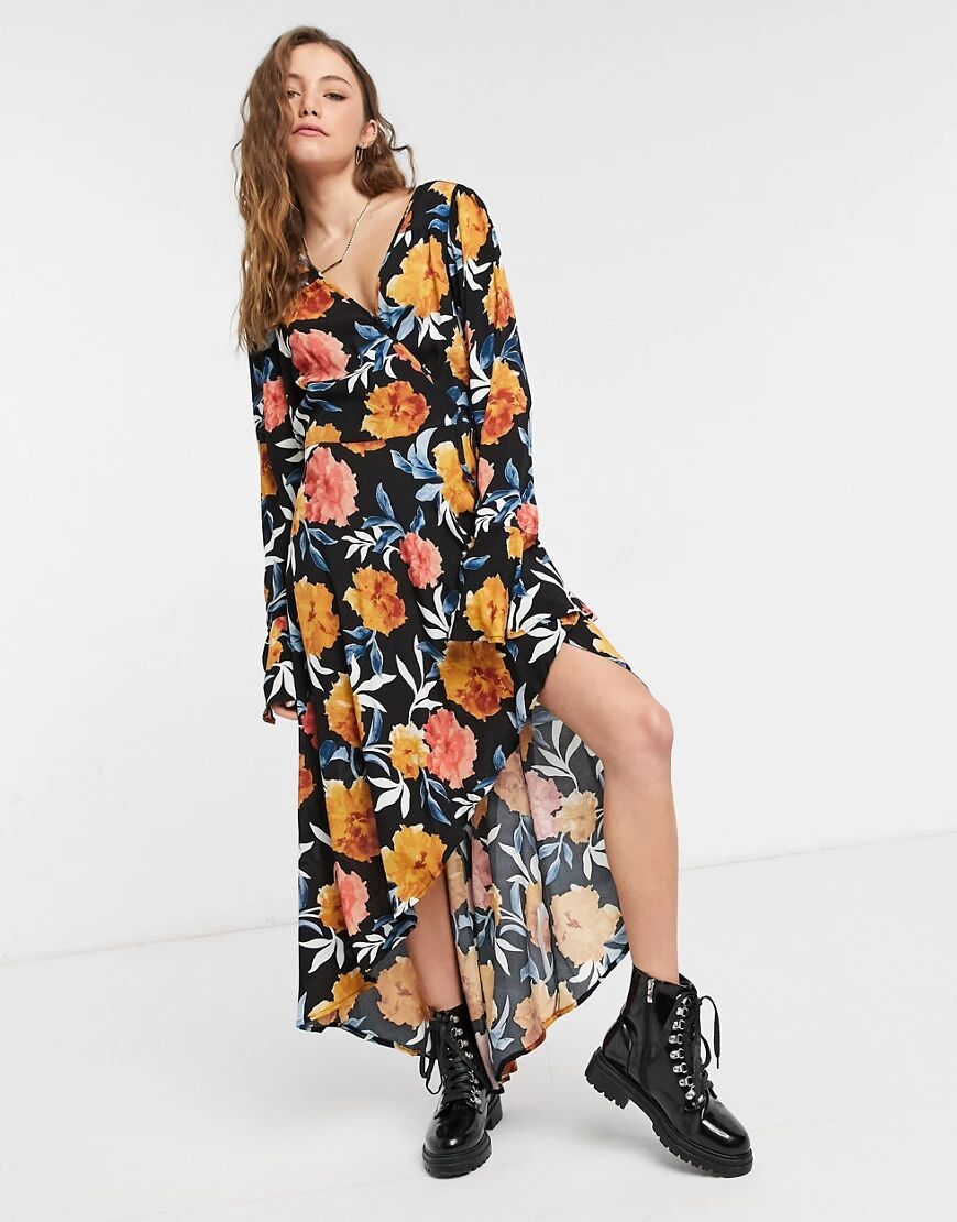 Lottie And Holly midaxi wrap dress in floral print-Multi  Multi