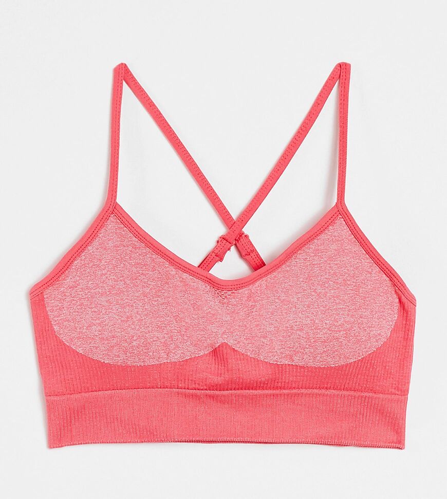Love & Other Things Petite gym seamless contrast bralet in pink  Pink