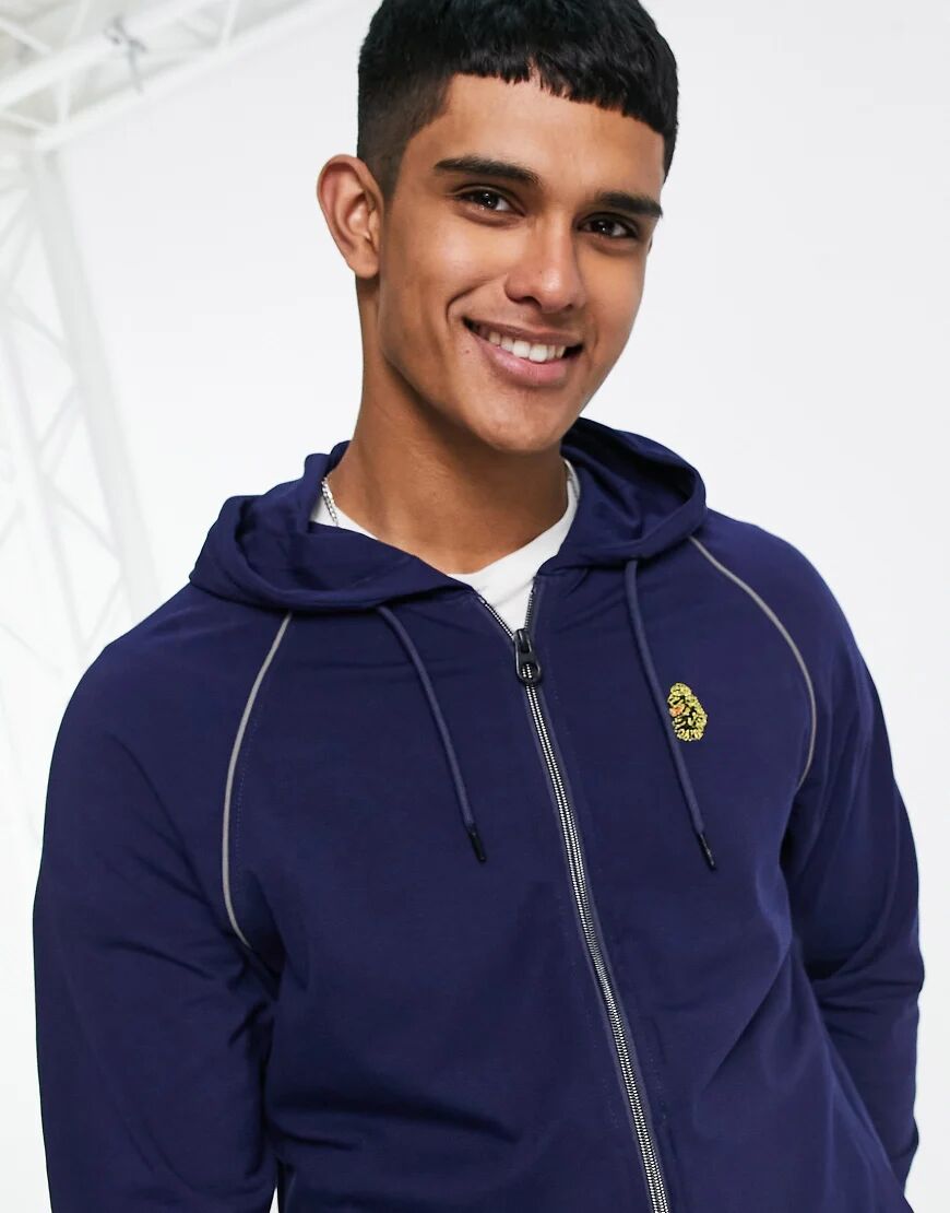 Luke stag zip thru hoody-Navy  Navy