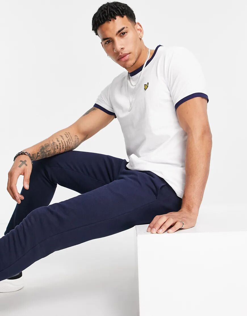 Lyle & Scott ringer t-shirt in white  White