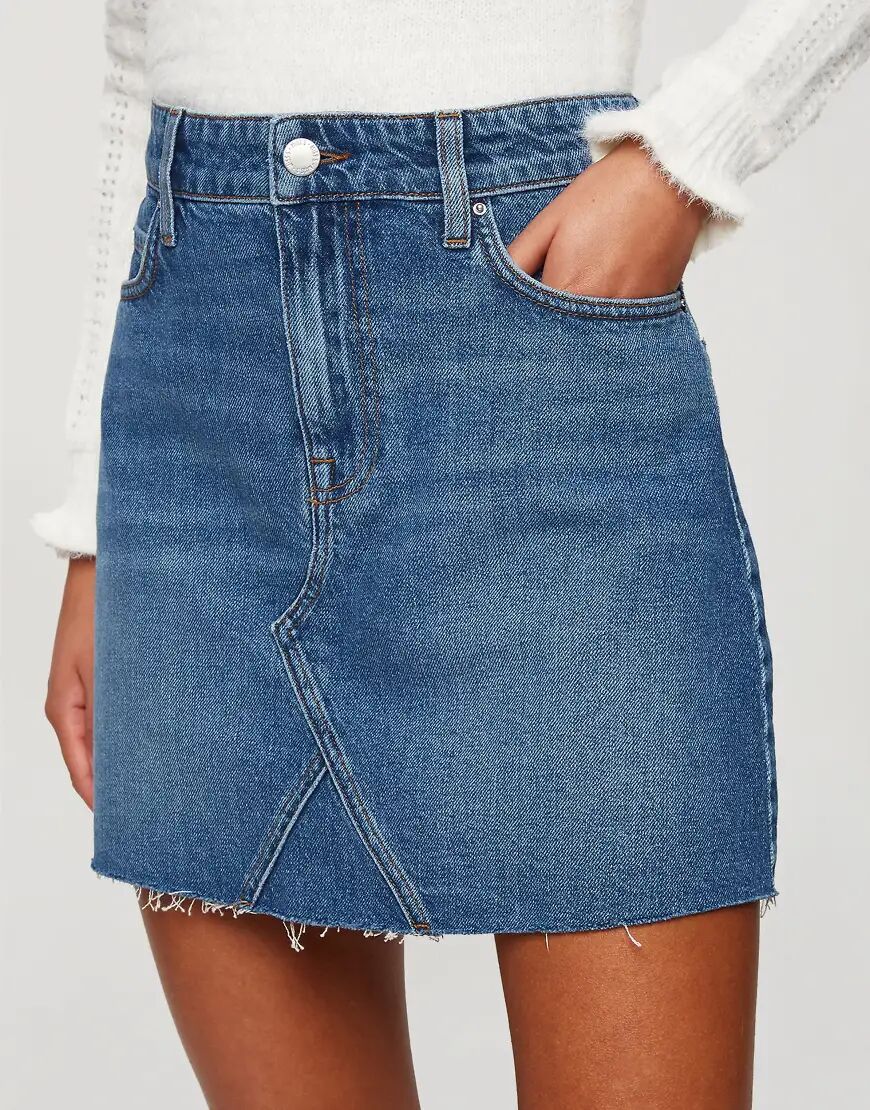 Miss Selfridge denim mini skirt in mid blue  Blue