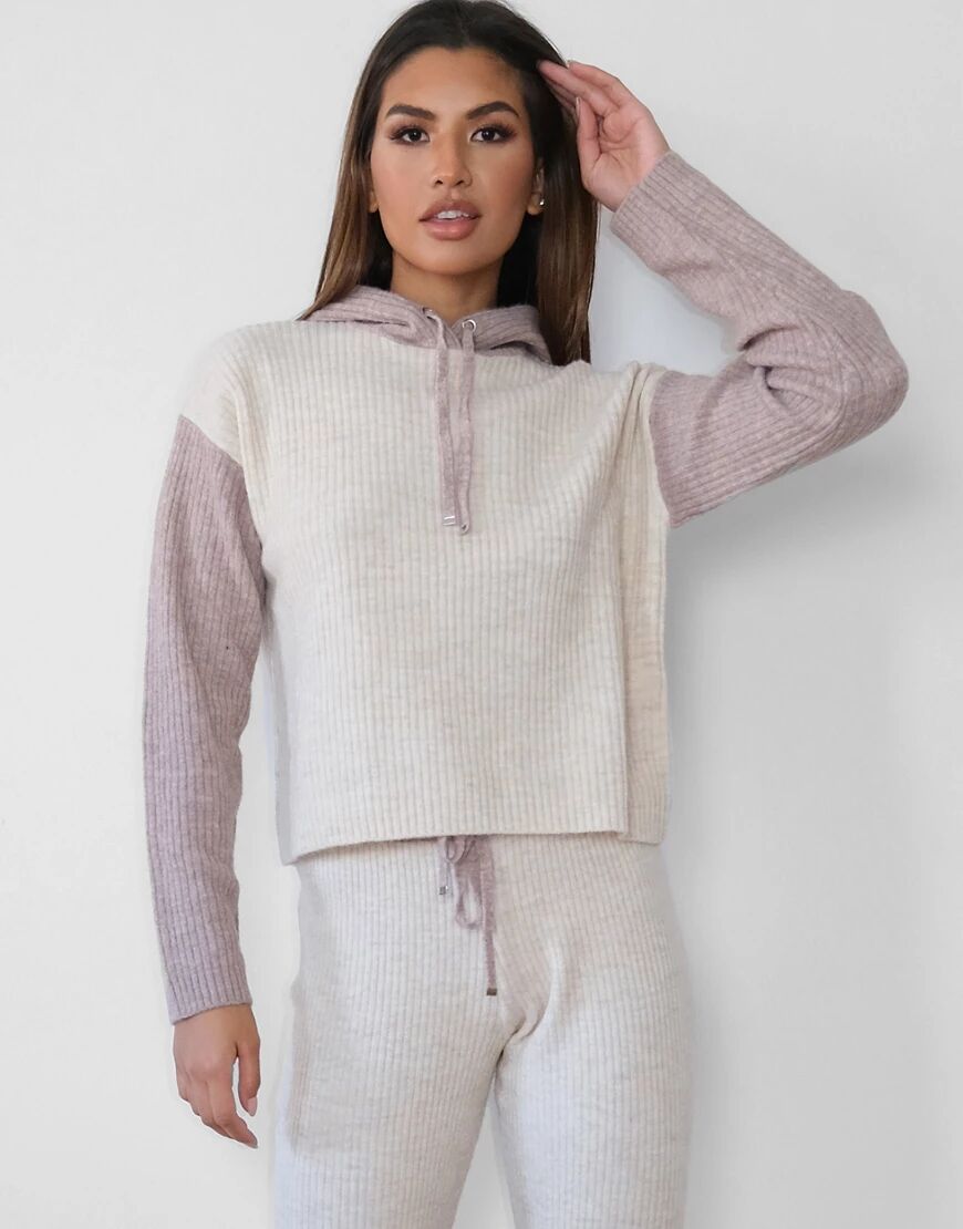 Missguided co-ord colourblock jumper in stone-Neutral  Neutral