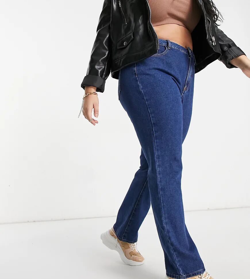 Missguided Plus Wrath straight leg jean in blue  Blue