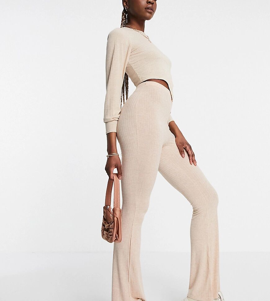 Missguided Tall co-ord kickflare trouser in beige-Neutral  Neutral