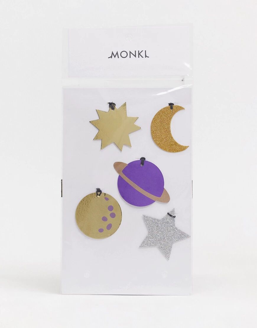 Monki 10 pack Christmas planet tree decorations in multi  Multi