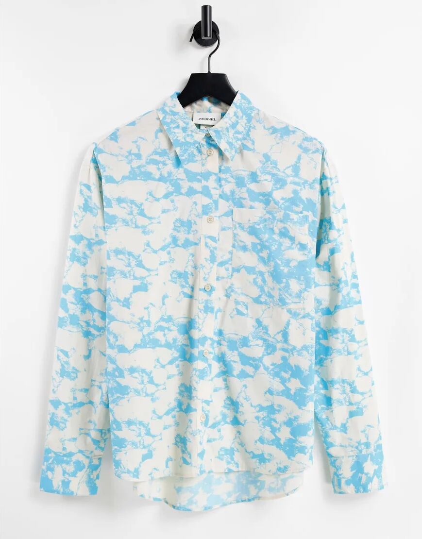 Monki Aino organic cotton tie dye shirt in blue  Blue