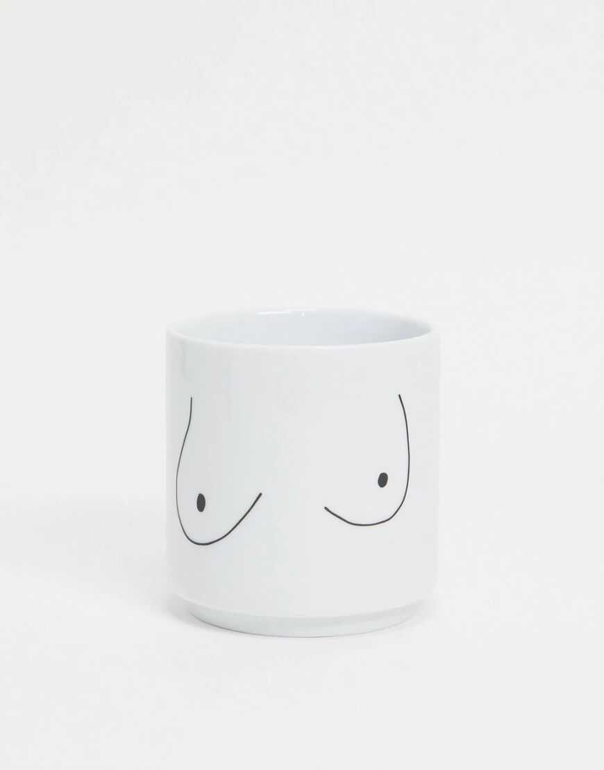 Monki Anny boob print pot in white  White