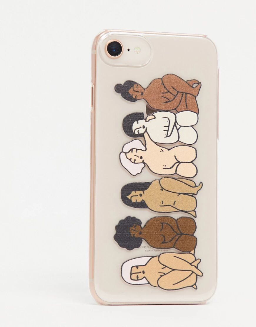Monki girl group print iPhone Plus case in clear  Clear