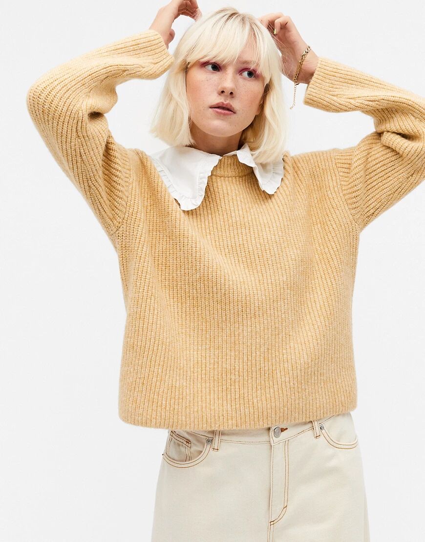 Monki Moa knit jumper in beige-Neutral  Neutral