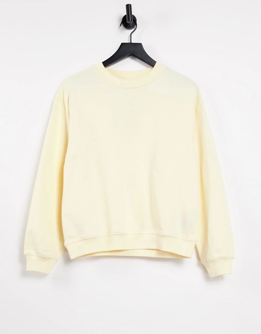 Monki Nana organic cotton blend sweatshirt in yellow  Yellow