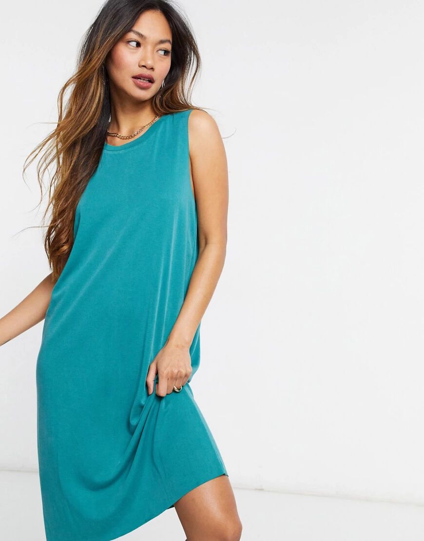 Monki sleeveless midi dress in green  Green