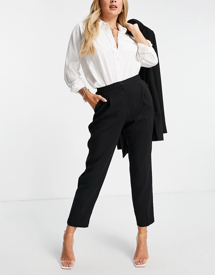 Monki straight leg trousers in black  Black