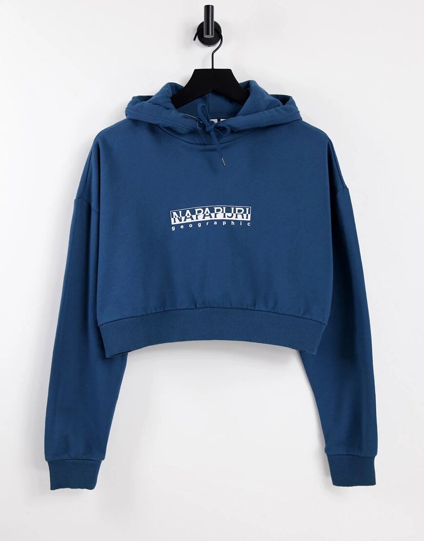 Napapijri Box cropped hoodie in navy  Navy