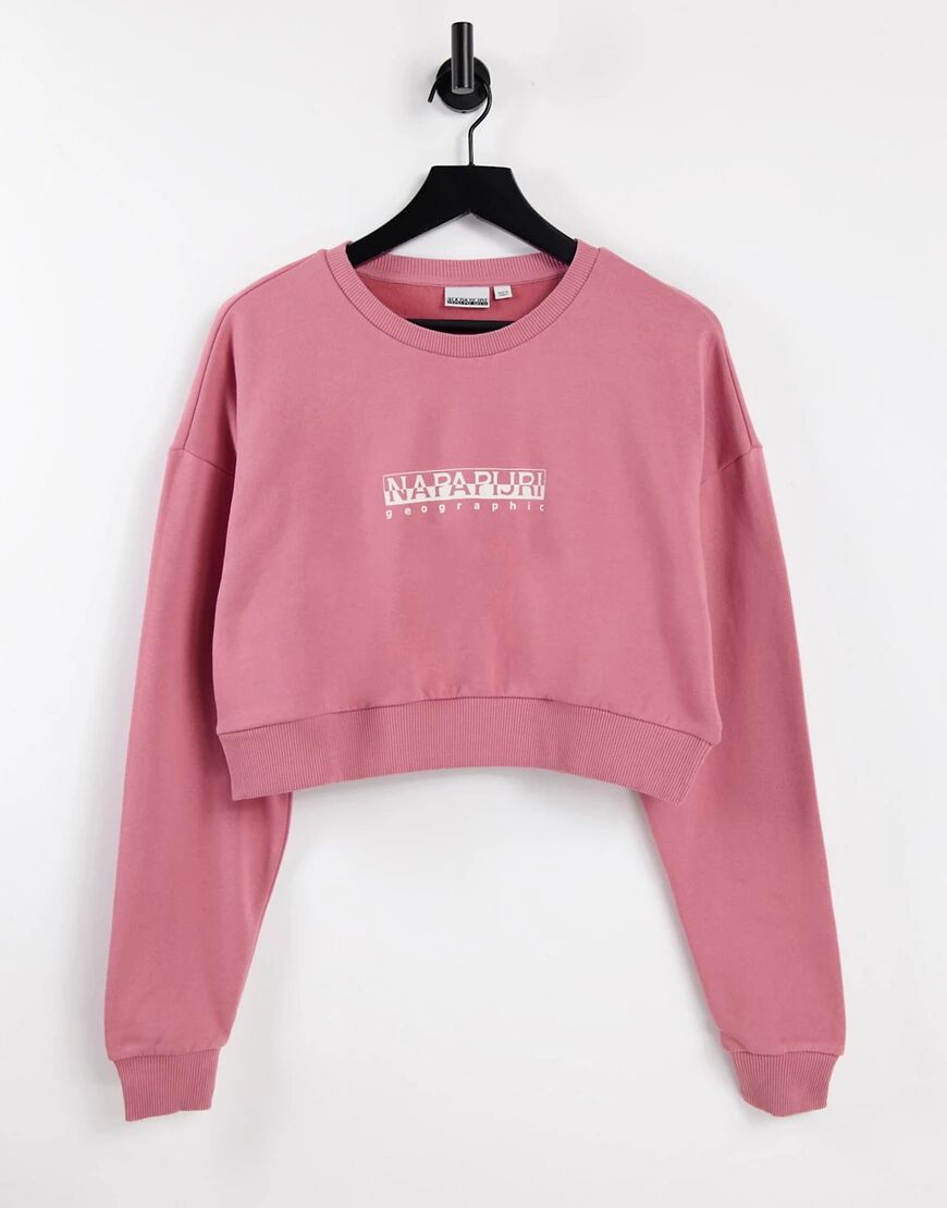 Napapijri Box cropped sweatshirt in pink  Pink