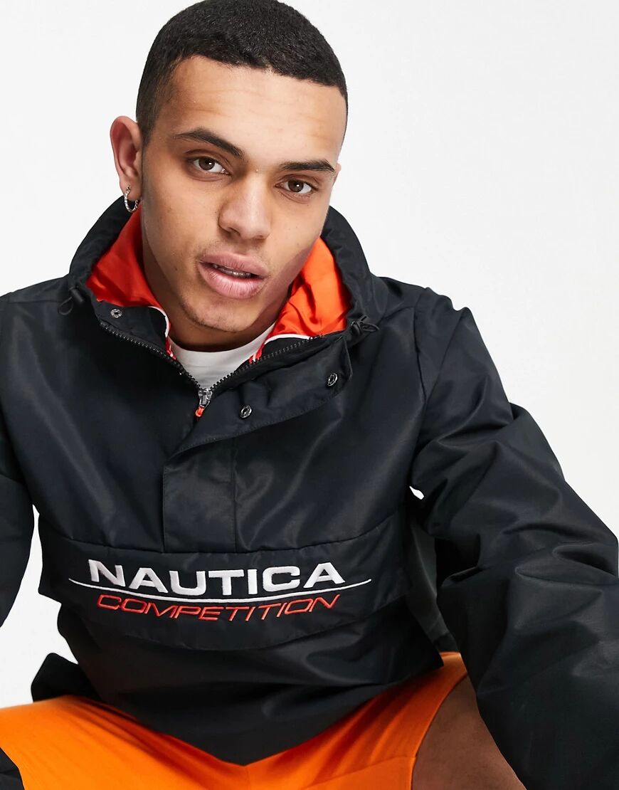 Nautica Competition crowl quarter zip lightweight jacket in black  Black